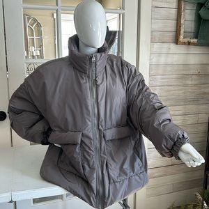 Fabletics All Weather Jacket -Khloe Edition! Gunmetal Grey Shine - WATCH VIDEO!!